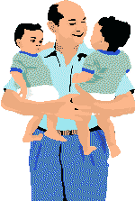 Dad with children