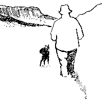 man and dog walking